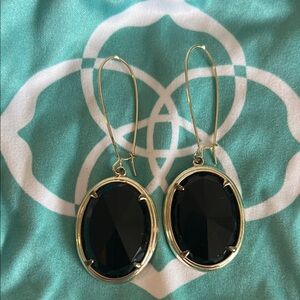 Kendra Scott Gold and Black Oval Earrings